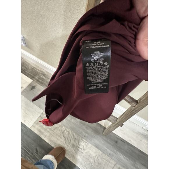 TED BAKER London Jalis Lace One-Shoulder Burgundy Dress Size 3 NEW - Picture 9 of 11